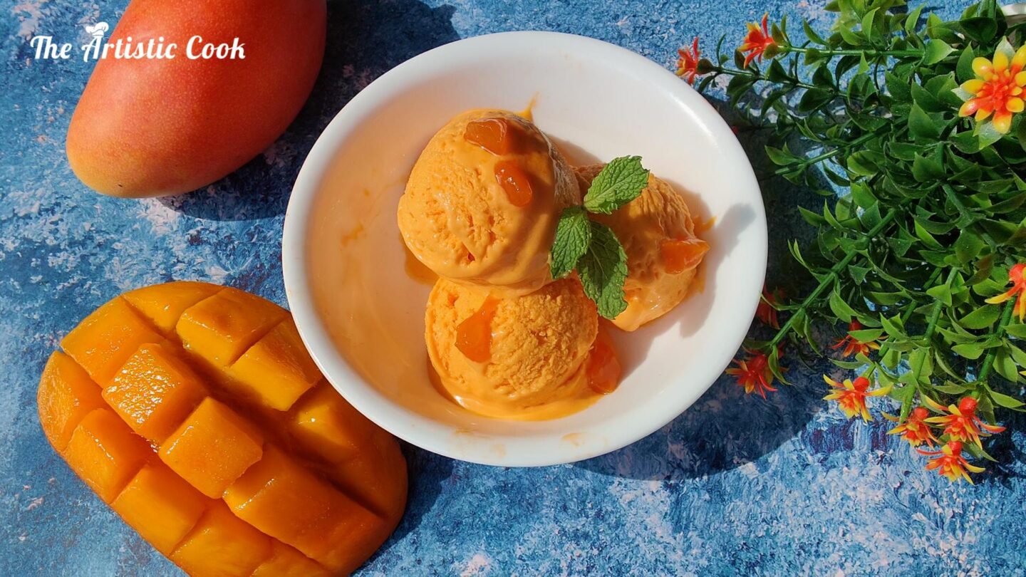 Mango Ice Cream Recipe - The Artistic Cook